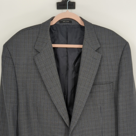19923 Lauren Ralph Lauren Houndstooth Wool Blazer size 46L preppy Business casua - Picture 3 of 12
